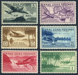 Panama Canal Zone C15-C20 blocks/4, MNH. Air Post 1939. Planes, Map, Fort,Harbor - Picture 1 of 1