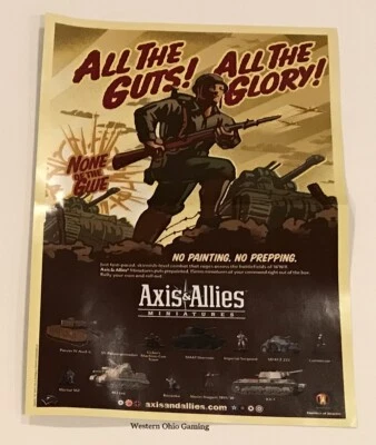 Axis & Allies Miniatures 2005 Guts Glory Promotional Poster Map NEW A&A Promo - Image 1 of 2