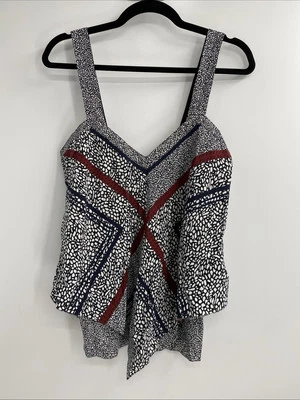 Camiseta sin mangas Derek Lam 10 Crosby seda guijarros talla 6 Boho Indie 224 nueva con etiquetas Foto 1 de 4