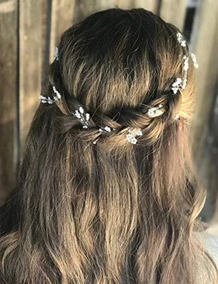  Women Headband Bridal Hair Vine Pearl Hair Band Bohemia Hairpiece for Weeding  - Image 1 of 4
