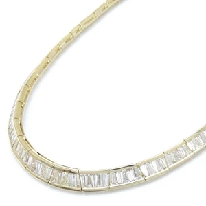 Collana in oro giallo 18 carati girocollo taglio conico diamante circa 40,00 ... - Foto 1 di 7