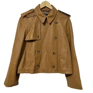 Ralph Lauren Damen Cropped Lammfell Trenchcoat Größe M hellbraun luxuriös UVP 998 $ FEHLER - Bild 1 von 18