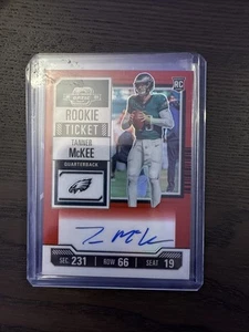Biglietto Contenders Optic Rookie 2023 autografi Tanner McKee Red Prizm /175 - Foto 1 di 2