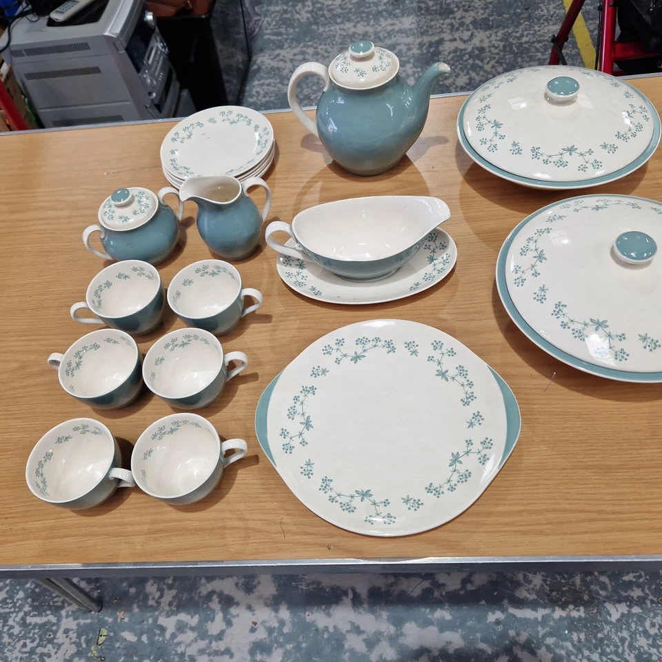 Royal Doulton April Showers Blue Floral Pattern Dinner Tea Set Choose From List - Image 1 of 3