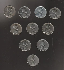 1943 S LINCOLN CENT ~ 10 BRILLANTE BANKFRISCH ~ RS MÜNZEN #9183 KOSTENLOSER VERSAND - Bild 1 von 2