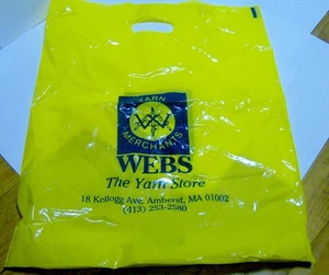 Vintage 1980er WEBS Garnladen KUNSTSTOFF EINKAUFSTASCHE Amherst MA jetzt Northampton - Bild 1 von 1