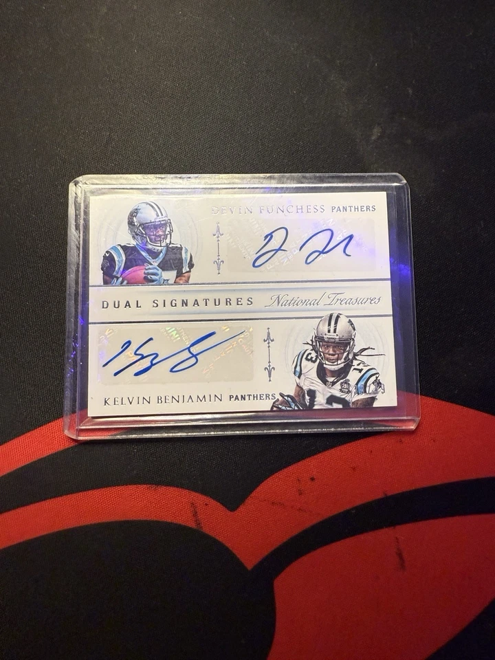 National Treasures Dual Autograph Panthers Kelvin Benjamin Funchess 30/49  2015 - Image 1 of 4