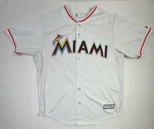 Majestic Miami Marlins Giancarlo Stanton #27 Cool Base MLB Jersey White Size L - Picture 1 of 7