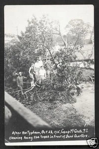 Camp McGrath rppc Typhoon fallen Tree Batangas Luzon Philippines 1915 - Picture 1 of 1