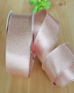 1.5" (5 YDS) Wired Christmas Ribbon Pink Shimmer Gift Wrap Wreaths Bows Crafts - Picture 1 of 1