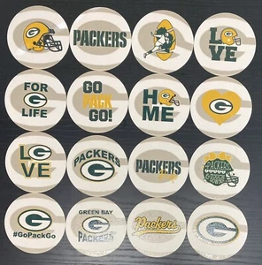 Lot Of 20 Green Bay Packers Football 4’’ Round Cardboard Coasters Nice Gift Idea - Picture 1 of 1