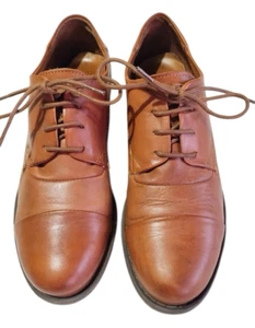 Miz Mooz Letty US Womens Size 7. 5/EU 38 Shoes Brown Leather Lace Up Flat Oxford - Picture 1 of 16