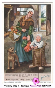 APPRENTISSAGE MARCHE DE L'ENFANT JADIS, LA BAILLOTTE, CHROMO LIEBIG -P737 - Imagen 1 de 2