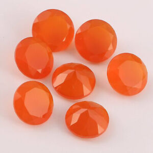 10 Pcs Lot Natural Carnelian 4mm Round Faceted Cut  Loose Gemstone 