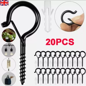 20Pcs Screw-in Hooks Q-Hanger Hook Screw Safety Buckle for Outdoor String Lights - Picture 1 of 17