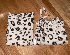 LOFT Sleep Leopard 2 piezas Conjunto de Pijama Beige Súper Suave Estampado Animal Bolsillos Superiores M - Imagen 1 de 17