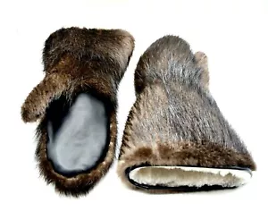 Lange Winter Biberfell Herren Fäustlinge - Bild 1 von 10