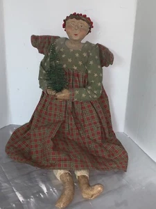 ESC Trading Co. Sharon Andrews 42" bambola vintage arte popolare stelle plaid albero di Natale - Foto 1 di 11