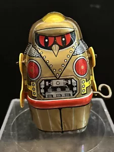 ORIGINAL 1950’S JAPAN YONE TETSUJIN 28 GOLD OWL FACE ROBOT TIN WINDUP GIGANTOR - Picture 1 of 6