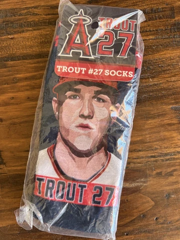 Mike Trout Socks #27 Los Angeles Angels MLB Baseball 2017 SGA Never Worn Cover