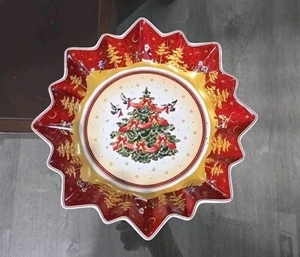 Plato/plato para servir Villeroy & Boch TOY'S FANTASY ~ árbol de Navidad 10" - Imagen 1 de 10