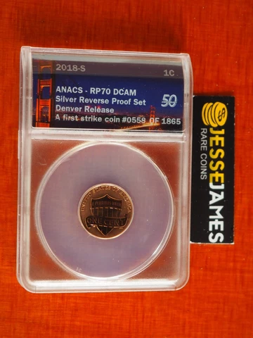 2018 S 1C REVERSE PROOF LINCOLN CENT ANACS RP70 DCAM FS DENVER RELEASE Cover
