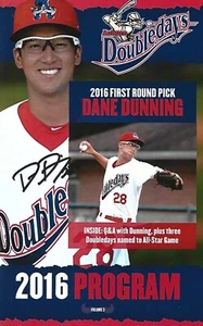 DANE DUNNING SIGNED AUBURN DOUBLEDAYS PROGRAM MINOR LEAGUE RANGERS FLORIDA GATOR - Picture 1 of 1