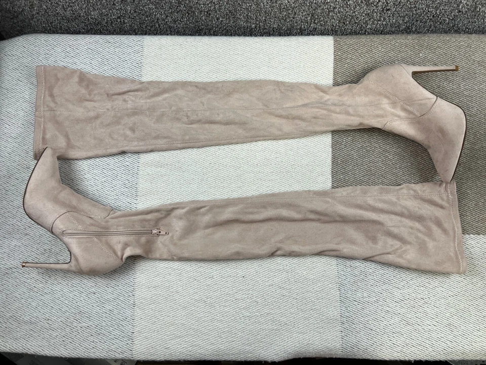 Botas por encima de la rodilla Kendra Point rosa botas de tacón alto para mujer talla 5 de ASOS Foto 1 de 4