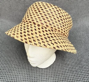 Charter Club Bucket Hat Straw tan brown - Picture 1 of 6