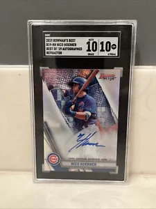 2019 Bowman's Best B19-NH Nico Hoerner Best of '19 Refractor SGC 10 AUTO 10 - Picture 1 of 2