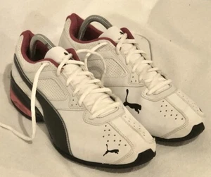 Puma Tazon 6 Men's Size 8.5 White/Red/Black 188423 02 Shoes Sneakers Pre Owned - Picture 1 of 10