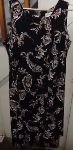 1 MUJER NEGRO 22W ESTUDIO 1 VESTIDO SIN MANGAS MARRÓN BLANCO DISEÑOS - Imagen 1 de 3