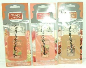 Yankee Candle 3 scented Car Jars Golden Chestnut Strawberry Lemon Ice Autumn