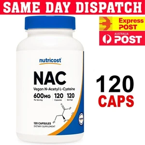 Nutricost NAC N-Acetyl Cysteine 600mg 120 Capsule Super Grade Free Shipping ! - Picture 1 of 3