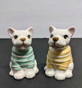 Ceramic Boston Terrior Bulldog Salt & Pepper Shakers Mainstays - Picture 1 of 5