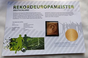 Gold-Vignette "Rekordeuropameister Deutschland" 24 Karat Goldauflage - Bild 1 von 1