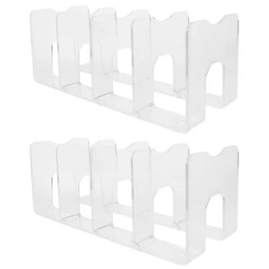 Acrylic File Holder Clear File Sorter Organizer for Desk 2Pcs Rack for Envelo... - Picture 1 of 9