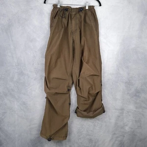 Abercrombie Y2K Pants Womens Medium Brown Baggy Nylon Blend Parachute Cinch Y2K - Picture 1 of 23