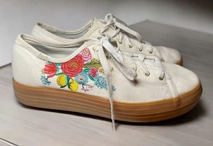 Keds Triple Kick X Rifle Paper Co Damen-Plateausneaker Blumenmuster Leinen Größe 8 - Bild 1 von 9