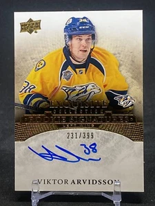 2015-16 Exquisite Viktor Arvidsson RC Signatures Auto Gold #231/399 Rookie Card - Picture 1 of 2