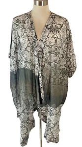 Bryn Walker Womens XL Open Front Cardigan Kimono Sheer Cotton/Silk Cover Up - Imagen 1 de 11
