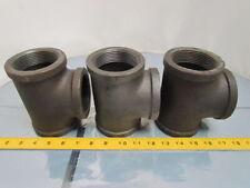 Grinnell 2-1/2"NPT Malleable Iron Black Pipe Tee Class 150 Lot of 3 USA