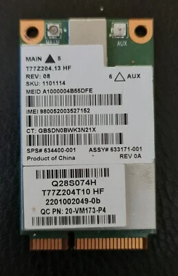 Sierra Wireless Air Prime MC8355 WWAN 3G GPS Mobile Card 60Y3257 Lenovo Thinkpad - image 1 of 2