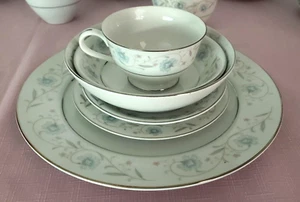 ENGLISH GARDEN 1221 PLATINUM 8-6 PC PLACE SETTINGS +SUGAR/CREAMER SET-FINE CHINA - Picture 1 of 12