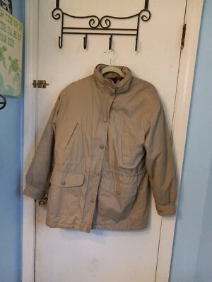 Casaco feminino vintage Cabin Creek pequeno bronzeado encaixe capuz removível  - Imagem 1 de 4