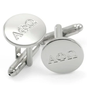 Alpha Phi Omega Circular Fraternity Cuff Links / Formal Wear Accessories - Picture 1 of 3