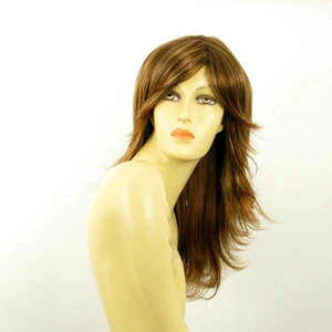 Perruque femme mi-longue Châtain Cuivré Méché Blond Clair DALILA 6BT27B - Imagen 1 de 8