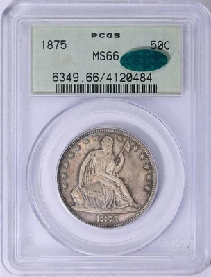 1875 50C Liberty Seated Half Dollar PCGS MS66 CAC - Image 1 of 3