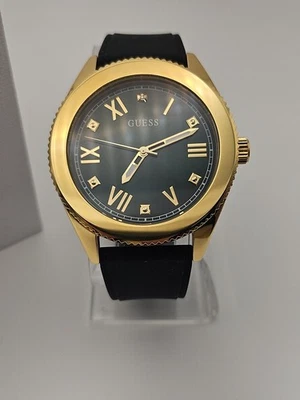 RELOJ SILICONA NEGRO CAJA TONO DORADO NUEVO ADIVINAR GW0525G2 Foto 1 de 4