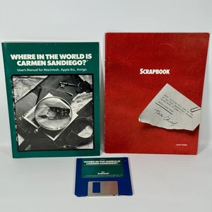 Where in the World is Carmen Sandiego Amiga 3.5" Floppy Disk With Manual - Afbeelding 1 van 7